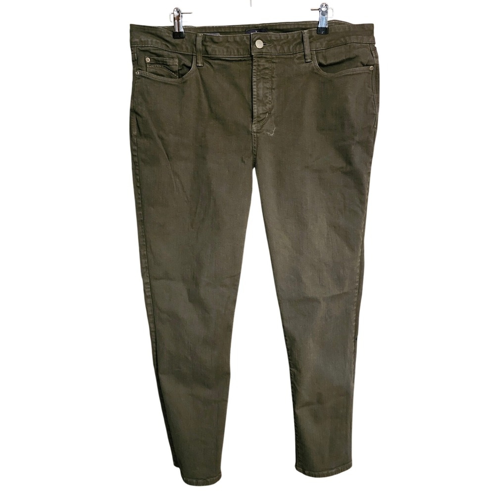 NYDJ Clarissa Ankle Jeans Olive Green Women's Size 18 Stretch